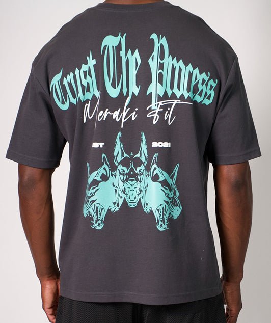 Midnight Teal DRITEK – Trust The Process Oversized Tee - Meraki Fit LLC