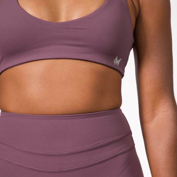 Mauve Mist Medium‑Support Cross‑Back Sports Bra - Meraki Fit LLC