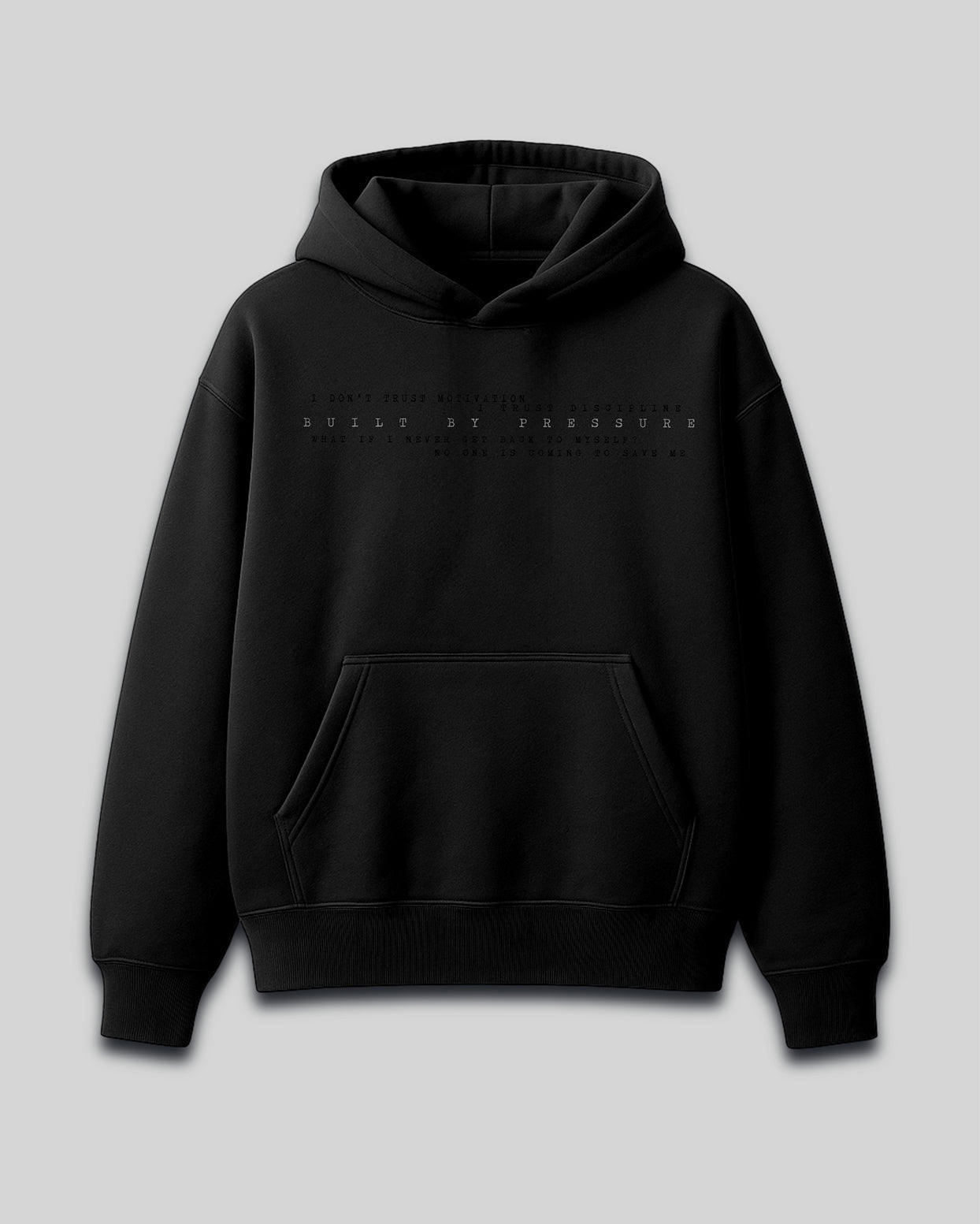 PRESSURE_01. Black OVERSIZED Hoodie - Meraki Fit LLC